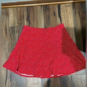Susan Graver Red and White Skater Skort EUC Size M Polka Dot Cute Preppy Skort